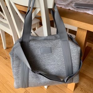 Dagne Dover Landon Duffel Bag Medium Carryall with Sleeve in Heather Grey